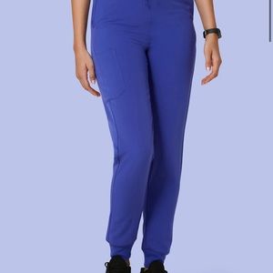 Mandala Very Peri scrub set, top is NWT size L, bottoms are NWOT size M.